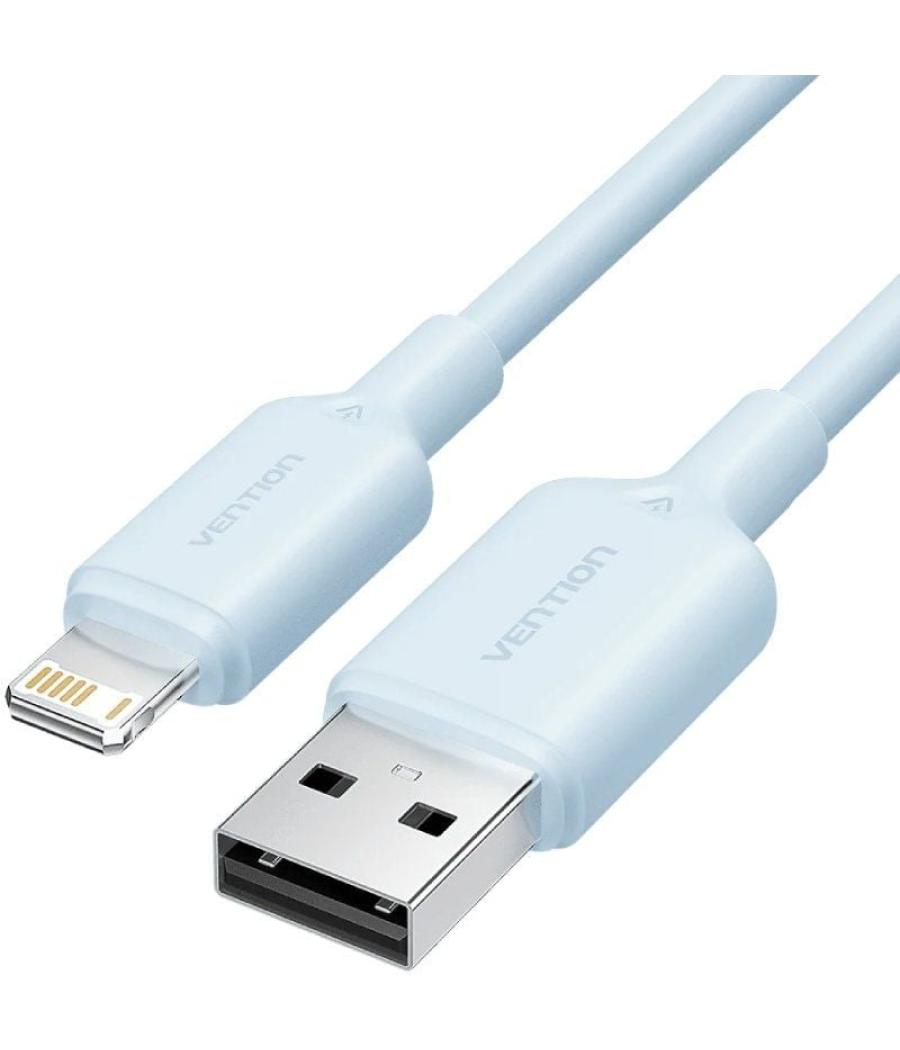 Cable usb 2.0 lightning vention lamsh/ usb macho - lightning macho/ 480mbps/ 2m/ azul