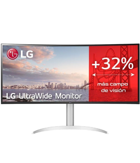 Monitor profesional ultrapanorámico lg ultrawide 34wq650-w 34'/ wfhd/ multimedia/ regulable en altura/ plata y blanco