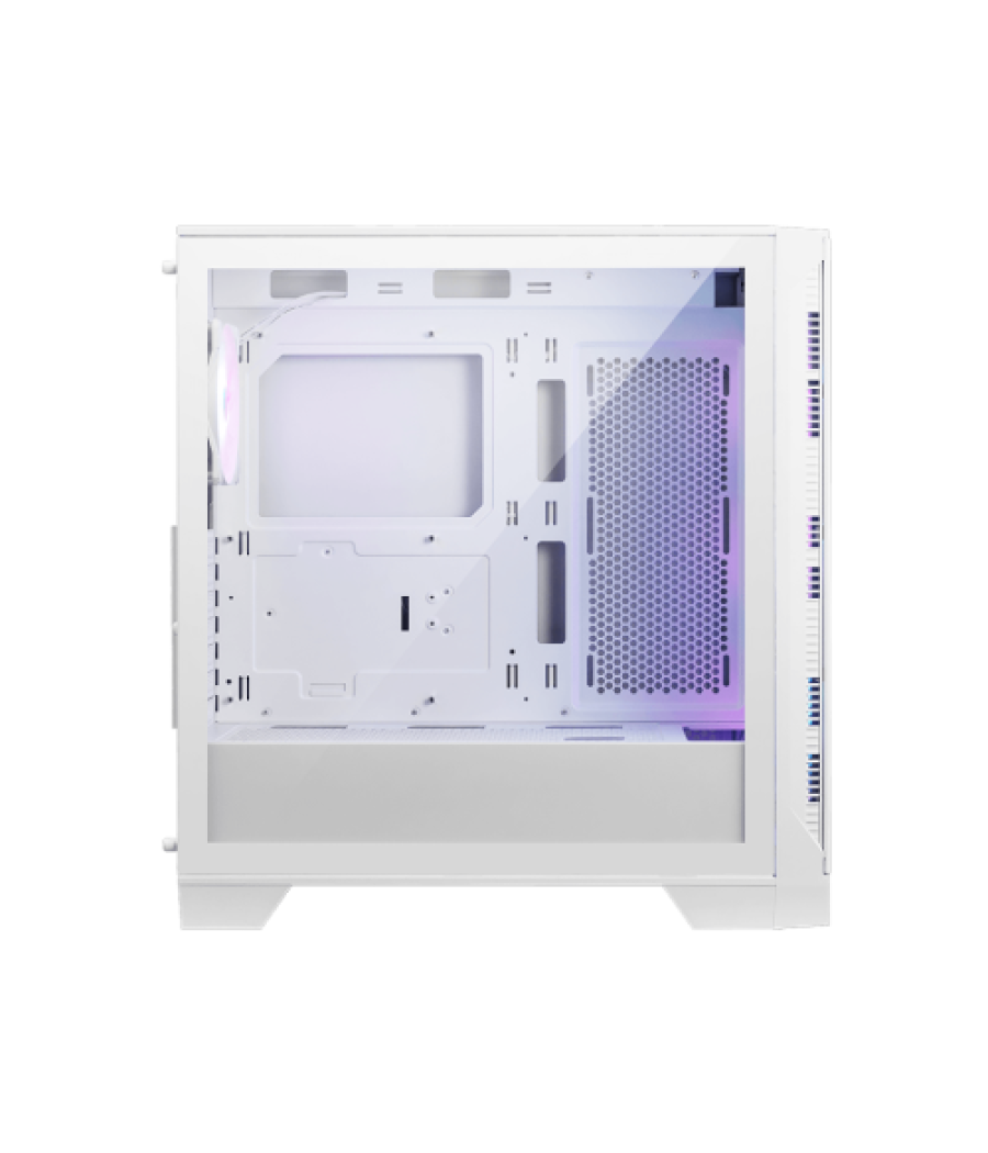 Caja msi mag forge 320r airflow white,1x2.5"+2x2.5”/3.5”,3x120mm+1x120mm (argb),2xusb3.2,+audio+micro,rgb,mid-tower(blanco)