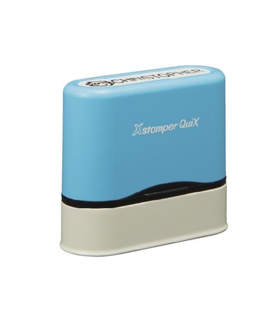 Sello x stamper quix nombre personalizable color azul 9,5x46 mm qn41