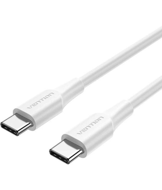 Cable usb 2.0 tipo-c 3a vention trcwh/ usb tipo-c macho - usb tipo-c macho/ hasta 60w/ 480mbps/ 2m/ blanco