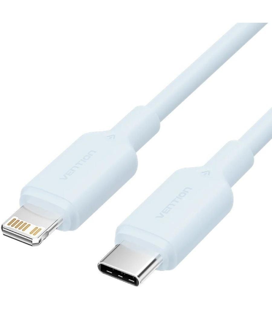 Cable usb 2.0 tipo-c lightning vention laksh/ usb tipo-c macho - lightning macho/ hasta 27w/ 480mbps/ 2m/ azul