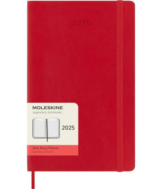 Agenda 2025 tapa blanda 12 meses diaria l (13 x 21 cm) roja moleskine dsf212dc3y25