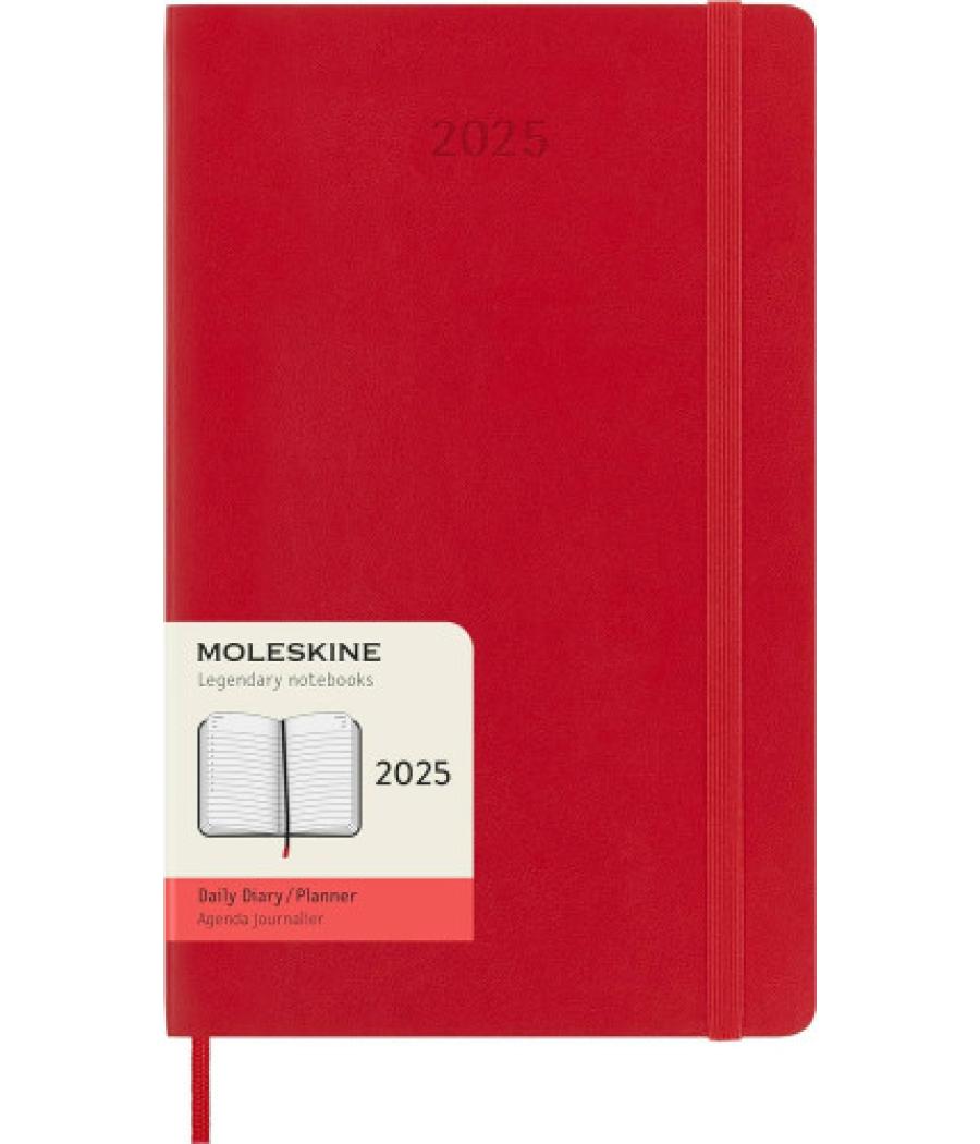 Agenda 2025 tapa blanda 12 meses diaria l (13 x 21 cm) roja moleskine dsf212dc3y25