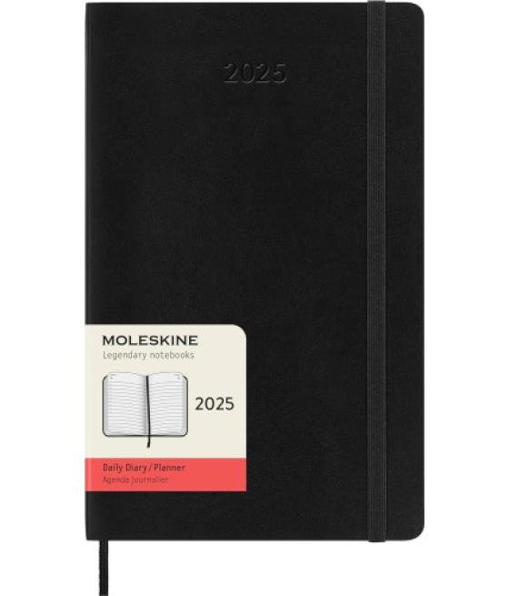 Agenda 2025 tapa blanda 12 meses diaria l (13 x 21 cm) negra moleskine dsb12dc3y25