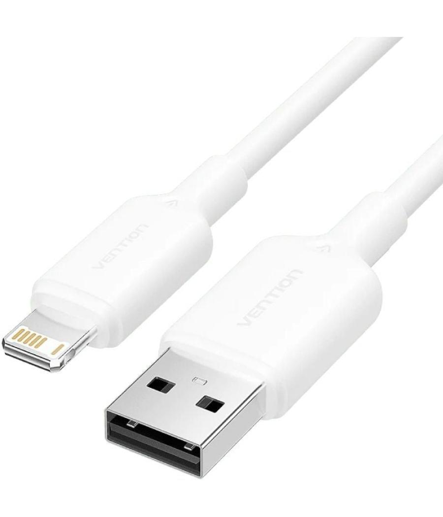 Cable usb 2.0 lightning vention lamwh/ usb macho - lightning macho/ 480mbps/ 2m/ blanco