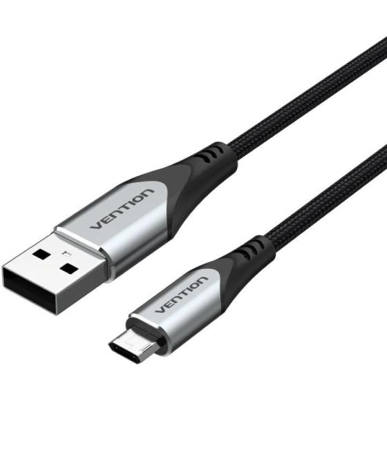 Cable usb 2.0 vention cochh/ microusb macho - usb macho/ 480mbps/ 2m/ gris