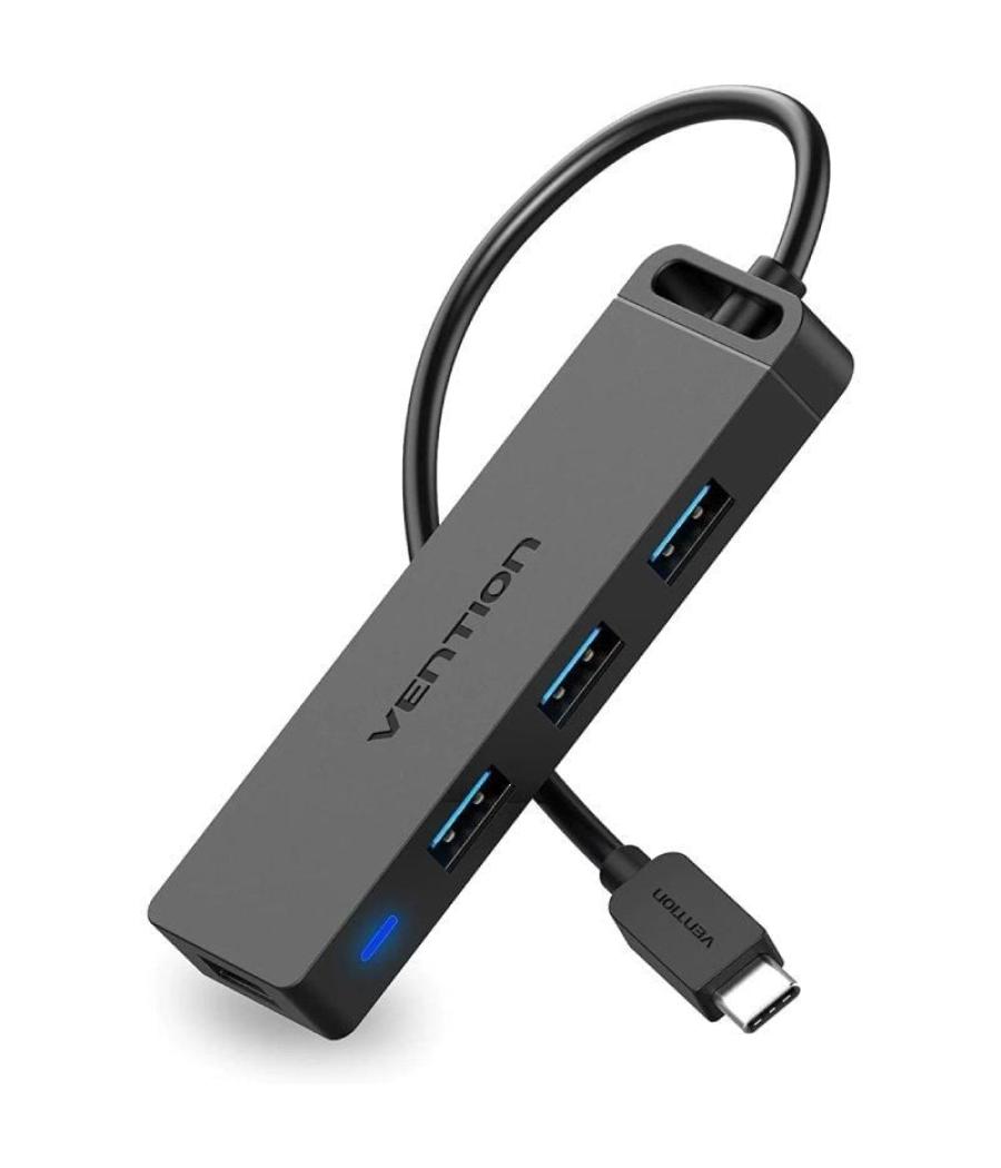 Hub usb tipo-c vention tgkbd/ 4xusb/ 1xmicrousb pd/ 50cm