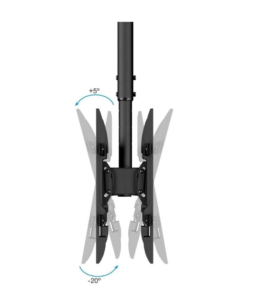 Soporte de techo giratorio/ inclinable/ nivelable tooq lpce2286tsli-b para 2 tv de 43-86'/ hasta 100kg