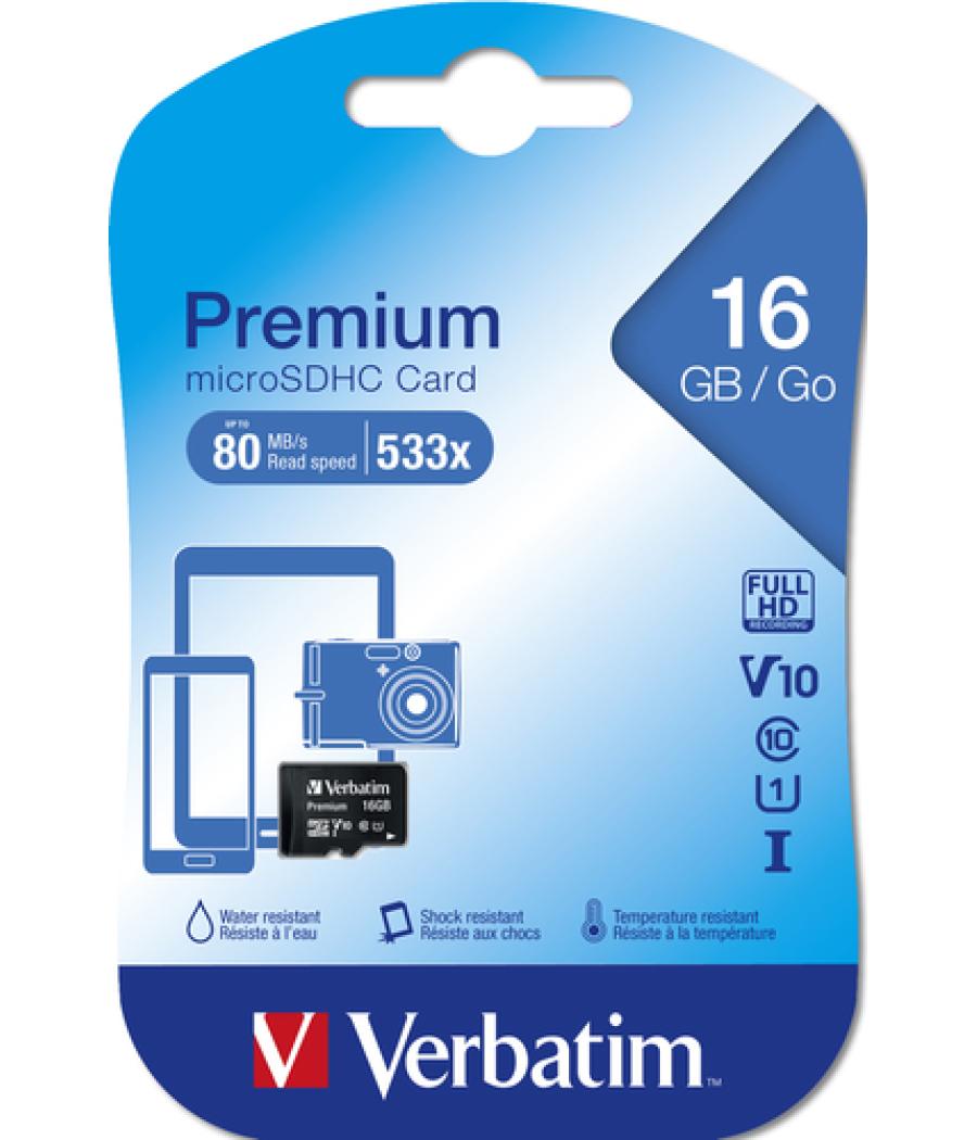 Verbatim Premium 16 GB MicroSDHC Clase 10