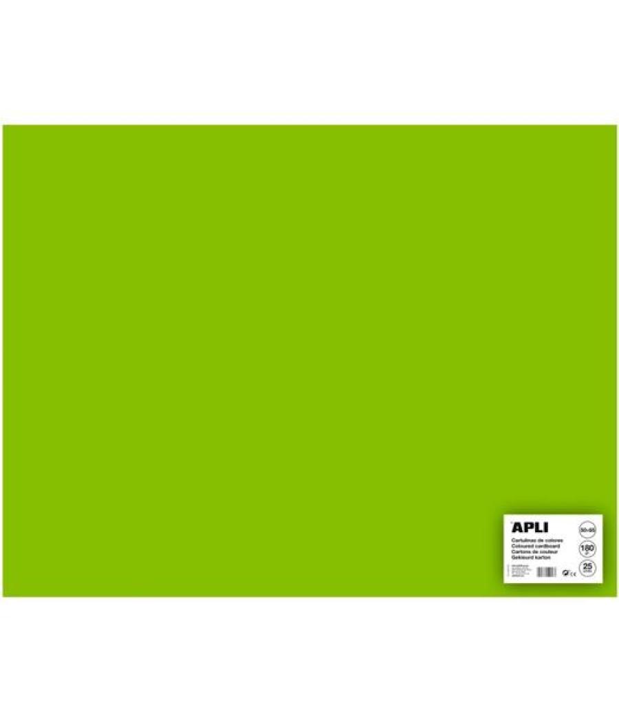 Apli cartulina 50x65cm 170gr pack de 25h verde flúor