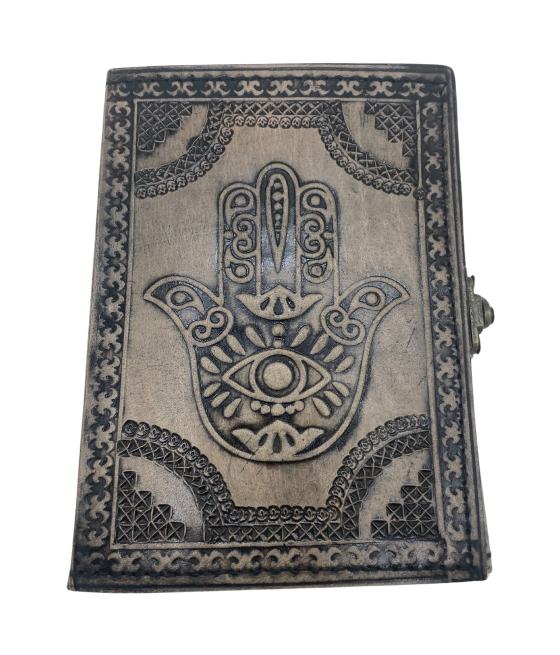 Cuaderno Esotérico Hamsa - Vintage - 200 Páginas con Borde de Costura - 17,5x12,5x3 cm