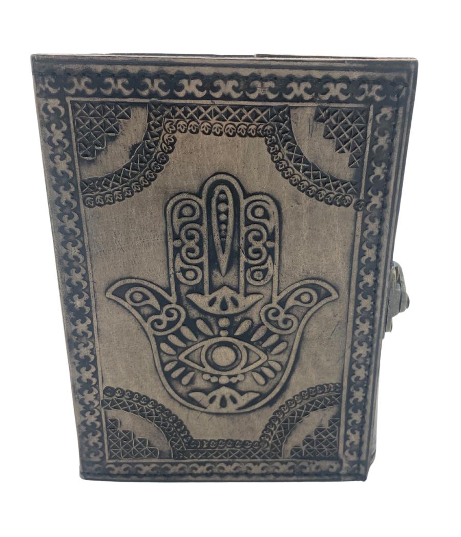 Cuaderno Esotérico Hamsa - Vintage - 200 Páginas con Borde de Costura - 17,5x12,5x3 cm