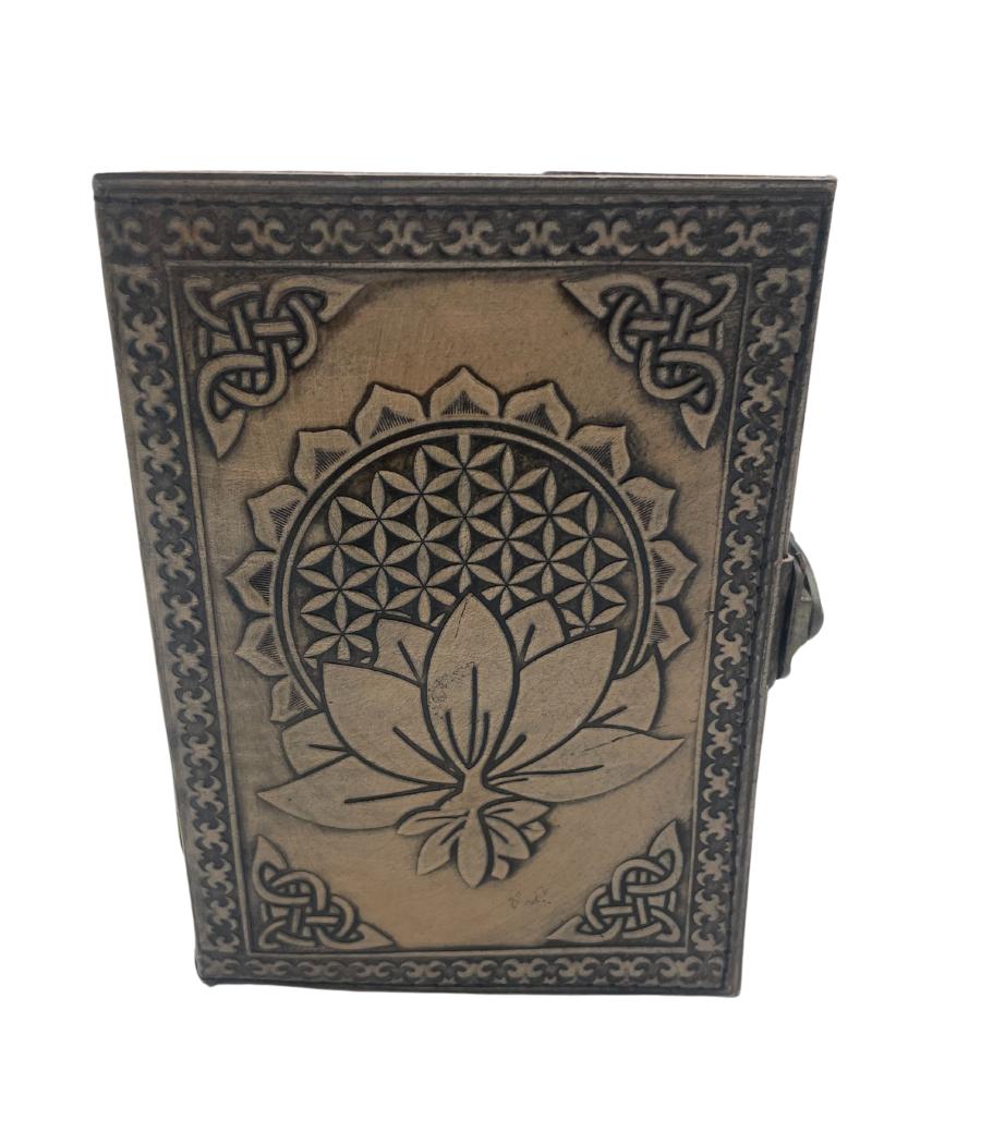 Cuaderno Esotérico Mandala Loto - Vintage - 200 Páginas con Borde de Costura - 17,5x12,5x3 cm