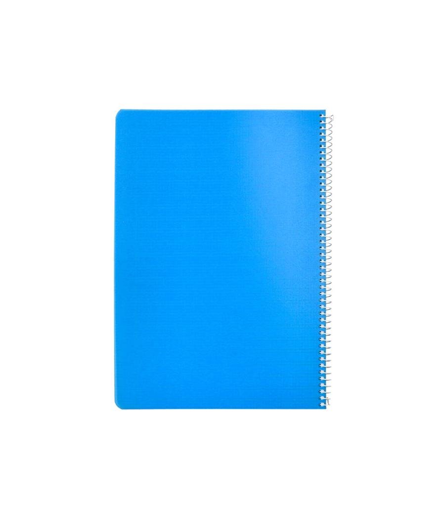 Cuaderno espiral liderpapel din a4 pautaguia tapa plástico80h 90gr cuadro pautado 3mm con margen color azul