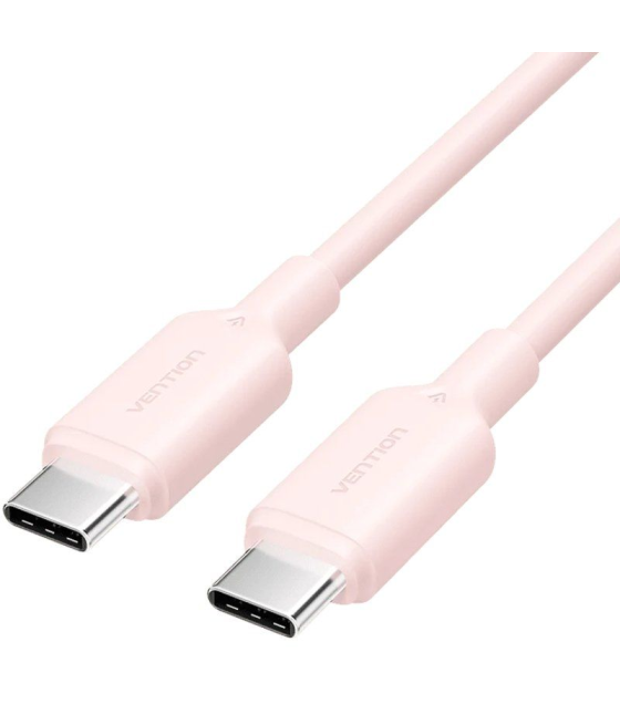 Cable usb 2.0 tipo-c 3a vention trcpf/ usb tipo-c macho - usb tipo-c macho/ hasta 60w/ 480mbps/ 1m/ rosa