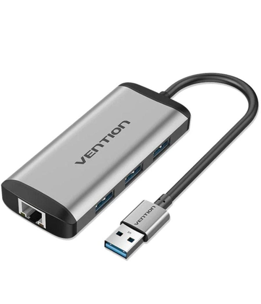 Hub usb 3.0 vention ckbhb/ 3xusb/ 1xrj45/ gris