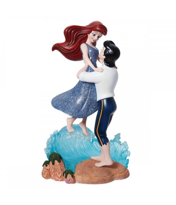 Figura decorativa enesco disney la sirenita ariel y el príncipe eric en ola