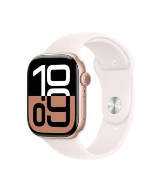 Apple watch series 10 gps 46mm rose gold aluminium case with light blush sport band - m/l