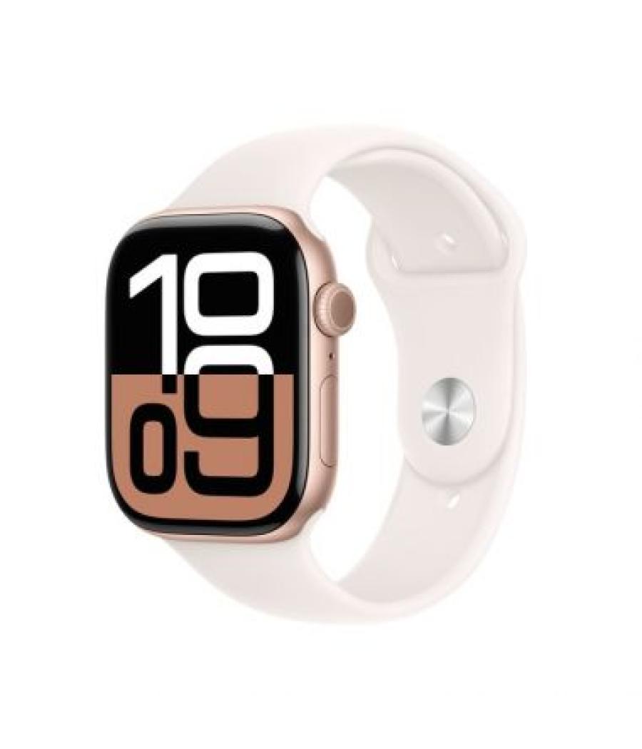 Apple watch series 10 gps 46mm rose gold aluminium case with light blush sport band - m/l