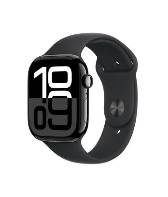 Apple watch series 10 gps + cellular 42mm jet black aluminium case with black sport band - s/m