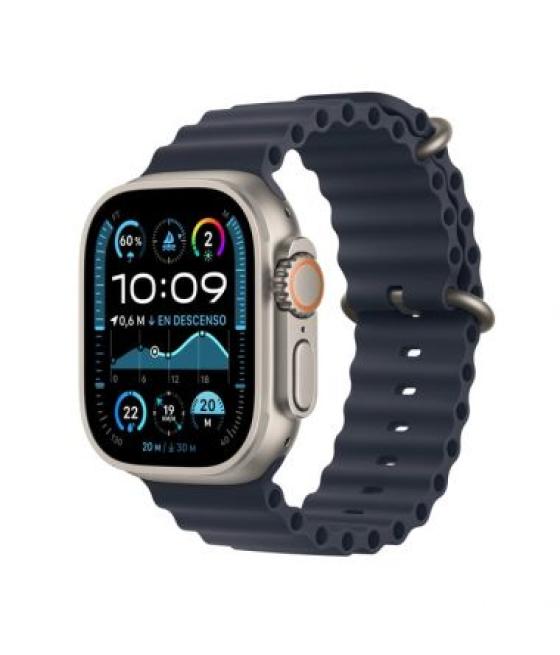 Apple watch ultra 2 gps + cellular 49mm natural titanium case with navy ocean band