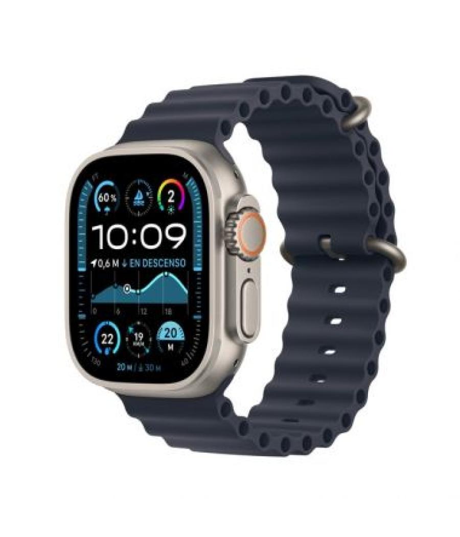 Apple watch ultra 2 gps + cellular 49mm natural titanium case with navy ocean band