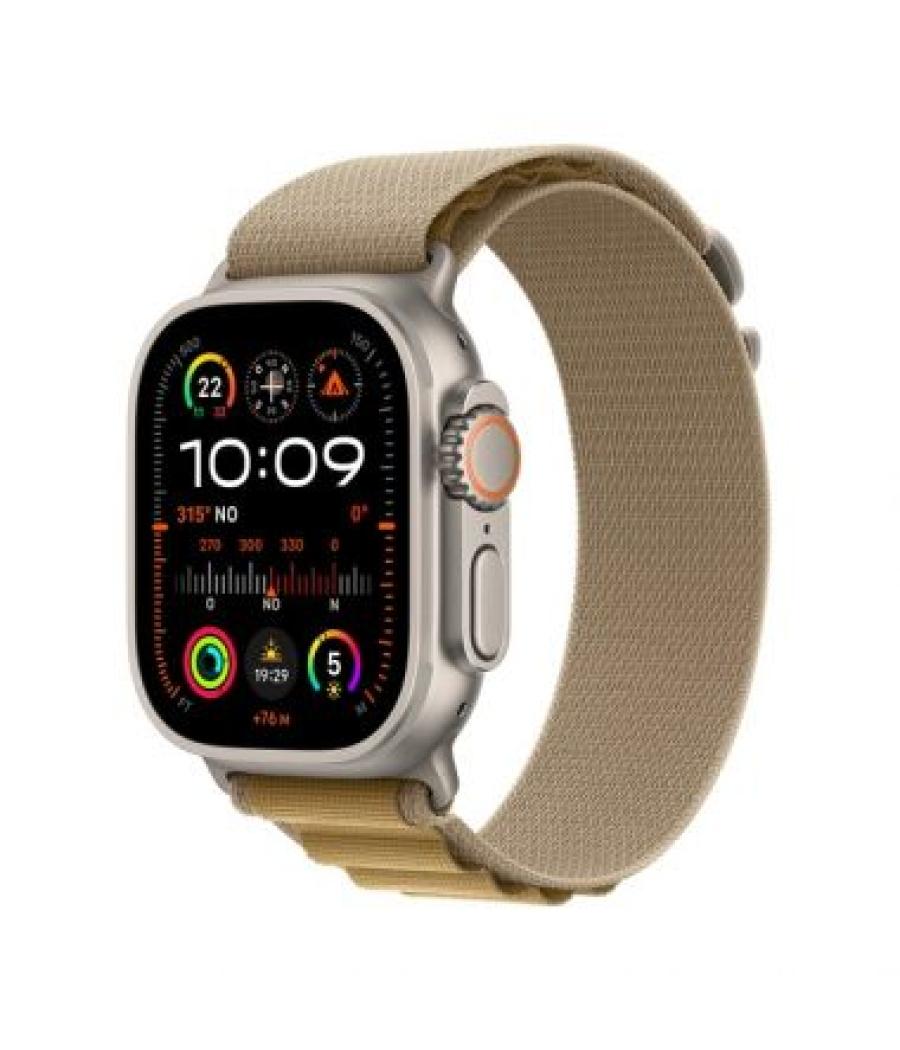 Apple watch ultra 2 gps + cellular 49mm natural titanium case with tan alpine loop - medium