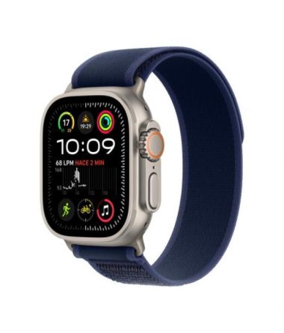 Apple watch ultra 2 gps + cellular 49mm natural titanium case with blue trail loop - m/l