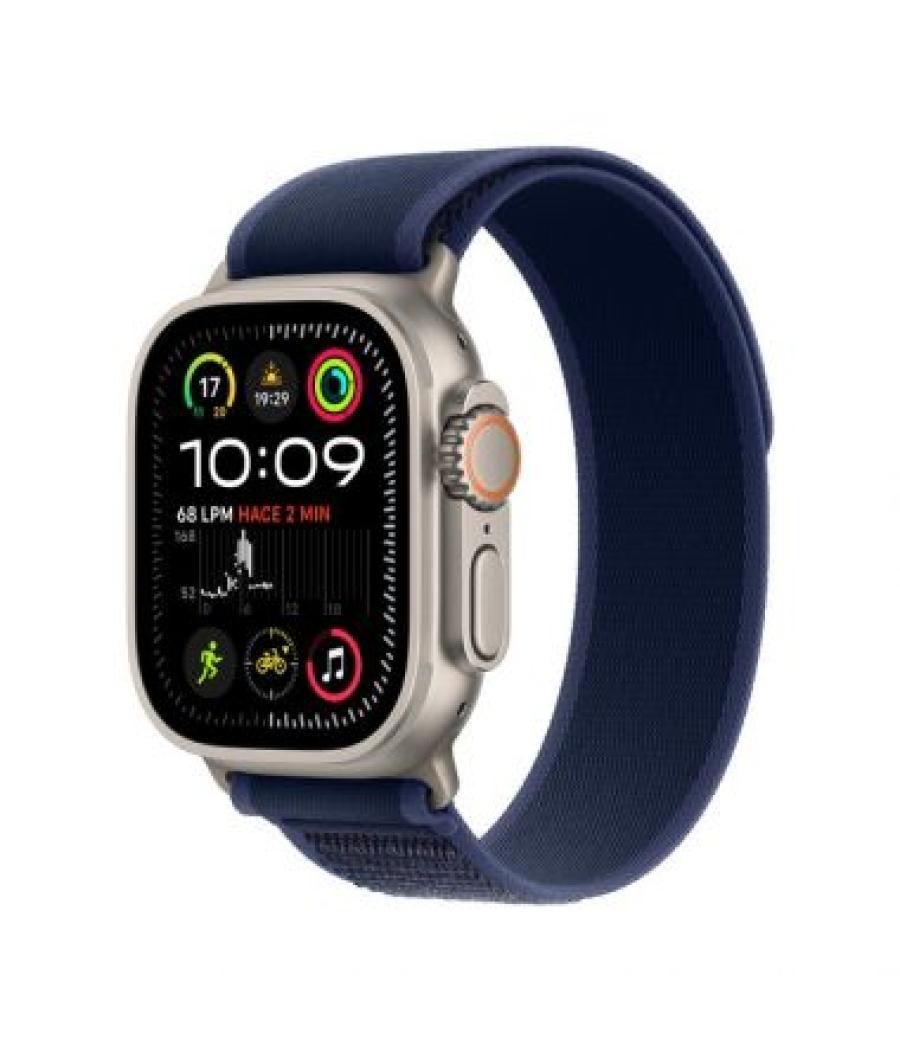 Apple watch ultra 2 gps + cellular 49mm natural titanium case with blue trail loop - m/l