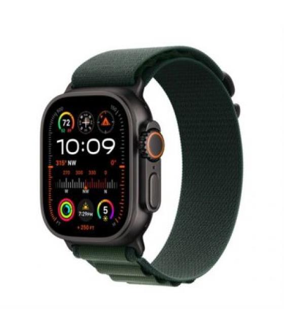 Apple watch ultra 2 gps + cellular 49mm black titanium case with dark green alpine loop - small