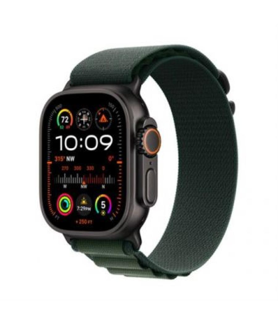 Apple watch ultra 2 gps + cellular 49mm black titanium case with dark green alpine loop - small