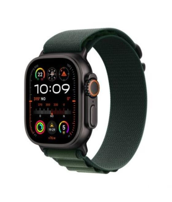 Apple watch ultra 2 gps + cellular 49mm black titanium case with dark green alpine loop - large