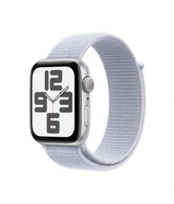 Apple watch se gps 44mm silver aluminium case with blue cloud sport loop