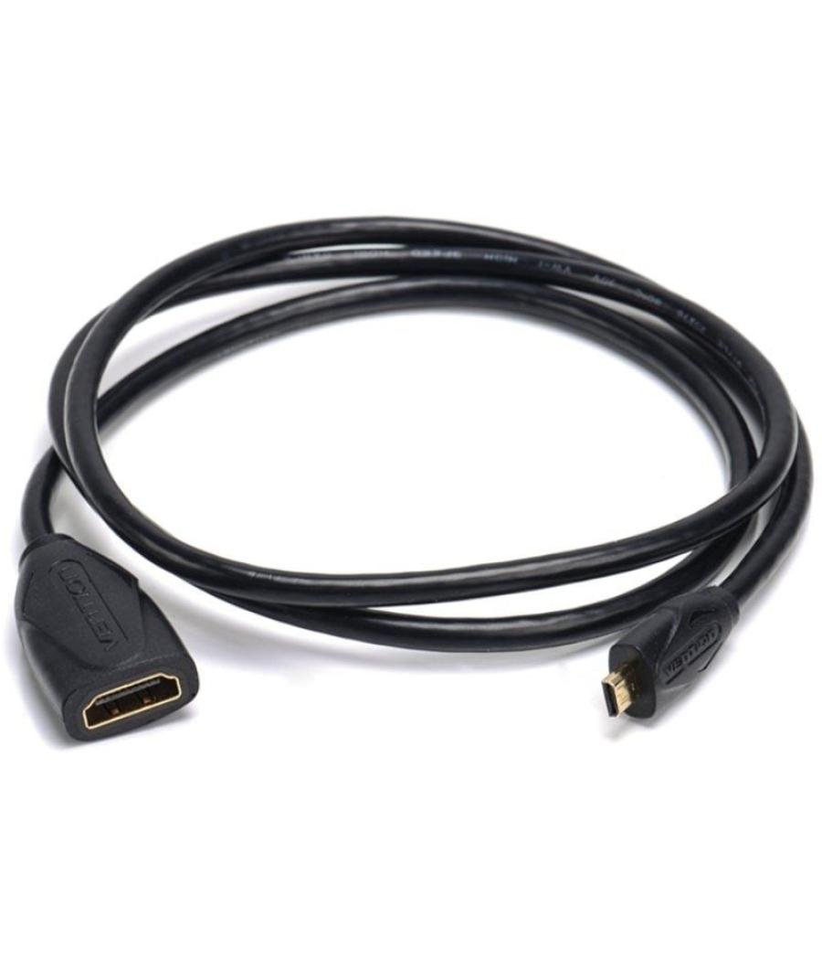 Cable alargador micro hdmi 4k vention abbbf/ micro hdmi macho - hdmi hembra/ 1m/ negro