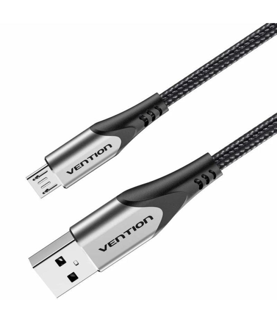 Cable usb 2.0 vention coahh/ microusb macho - usb macho/ hasta 60w/ 480mbps/ 2m/ gris