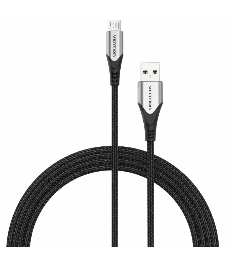 Cable usb 2.0 vention coahh/ microusb macho - usb macho/ hasta 60w/ 480mbps/ 2m/ gris