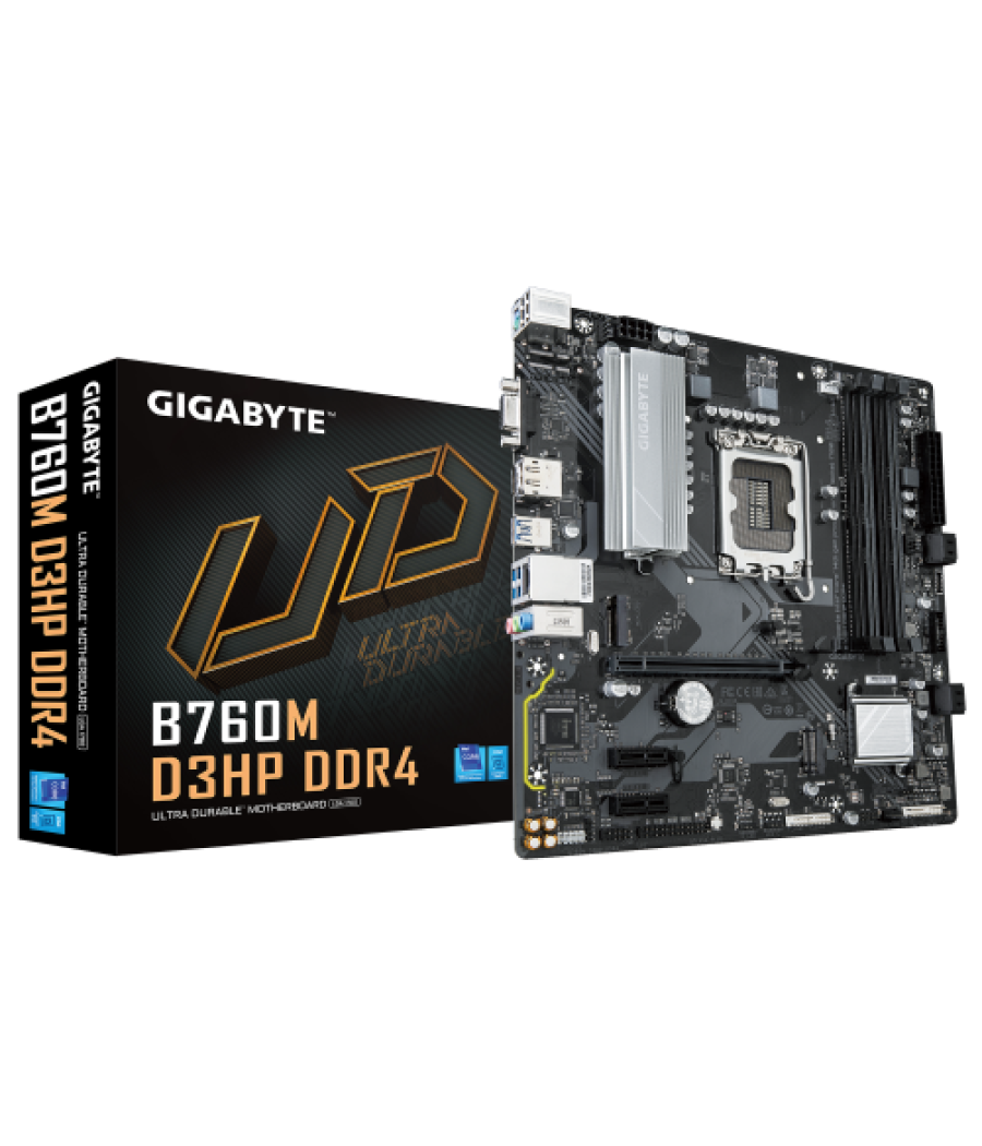 Gigabyte b760m d3hp ddr4 - compatible con cpus intel core de 14ª generación, vrm digital 4+1+1 fases, hasta 5333mhz ddr4 (oc), 2