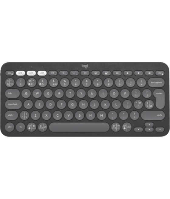 Logitech Pebble Keys 2 K380s teclado Universal RF Wireless + Bluetooth QWERTY Inglés del Reino Unido Grafito