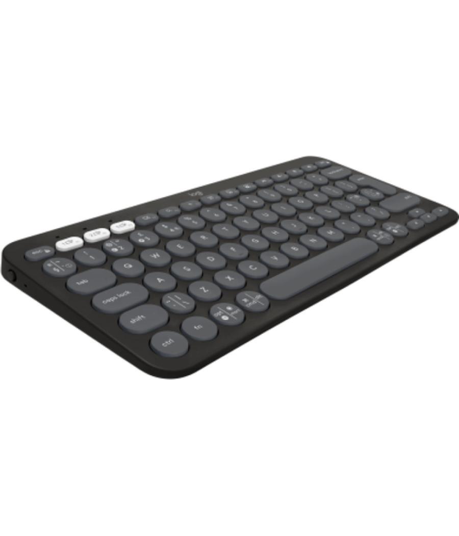 Logitech Pebble Keys 2 K380s teclado Universal RF Wireless + Bluetooth QWERTY Inglés del Reino Unido Grafito