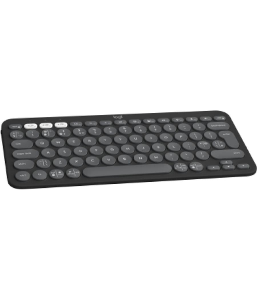 Logitech Pebble Keys 2 K380s teclado Universal RF Wireless + Bluetooth QWERTY Inglés del Reino Unido Grafito