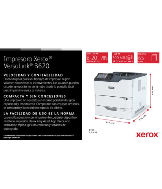 Xerox VersaLink B620 A4 61 ppm Impresora a doble cara PS3 PCL5e/6 2 bandejas 650 hojas