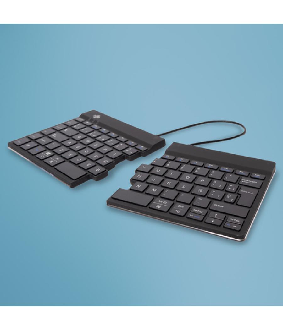 R-Go Tools Teclado ergonómico R-Go Split Break con software de pausa, teclado dividido ergonómico, QWERTY (ES), bluetooth, negro