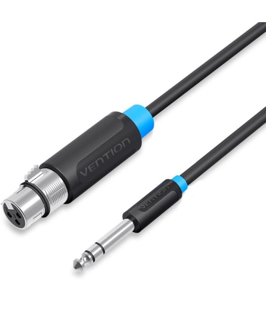 Cable audio estereo jack 6.5/m xlr/h 2 m negro vention