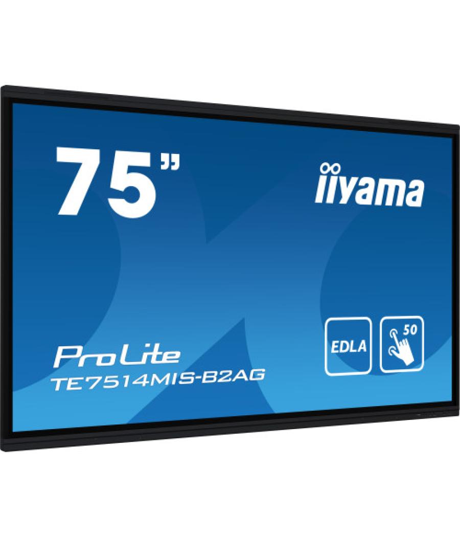 Iiyama prolite te7514mis-b2ag pantalla plana para señalización digital 190,5 cm (75") lcd wifi 435 cd / m² 4k ultra hd negro pan