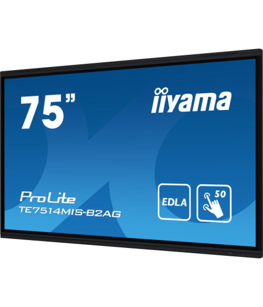 Iiyama prolite te7514mis-b2ag pantalla plana para señalización digital 190,5 cm (75") lcd wifi 435 cd / m² 4k ultra hd negro pan