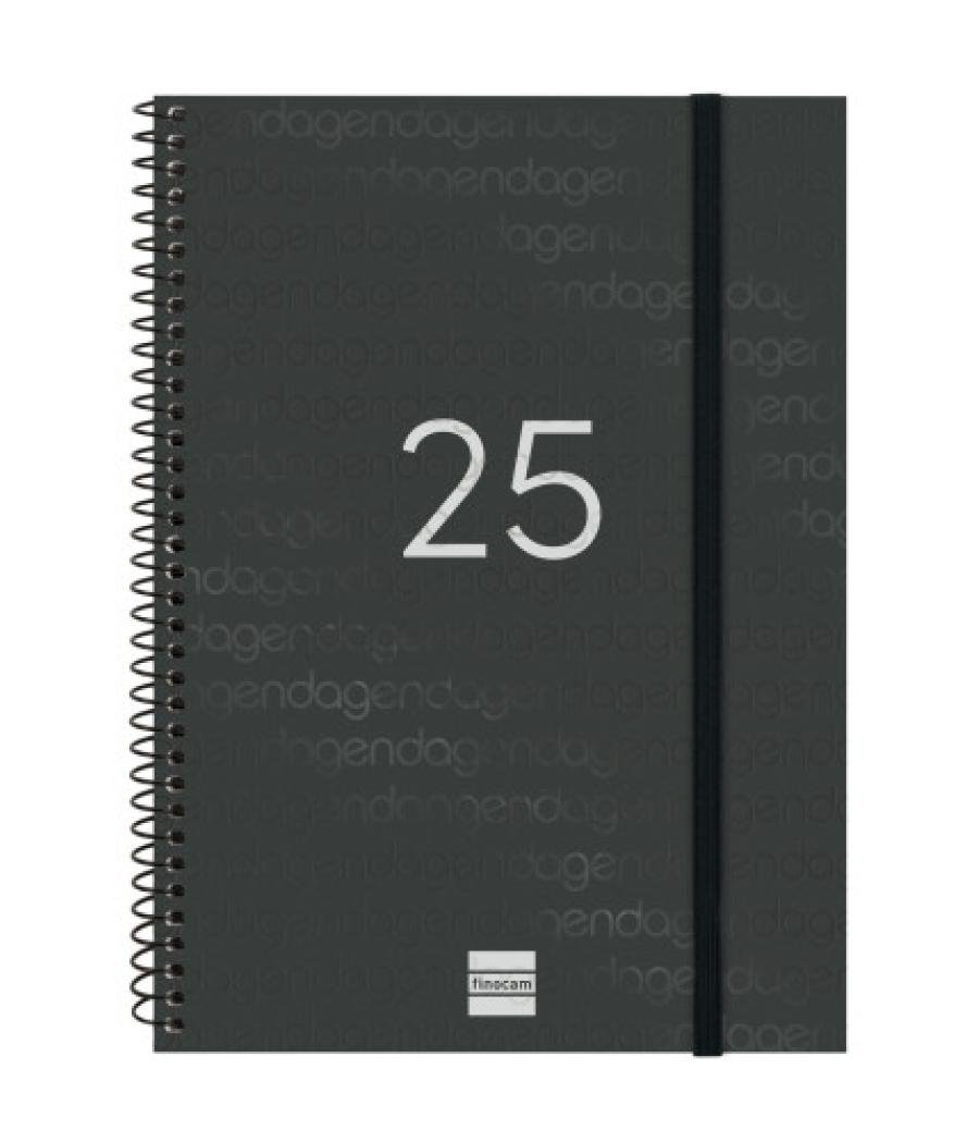 Agenda 2025 basic year e10 155x212mm semana vista horizontal negro finocam 741456025