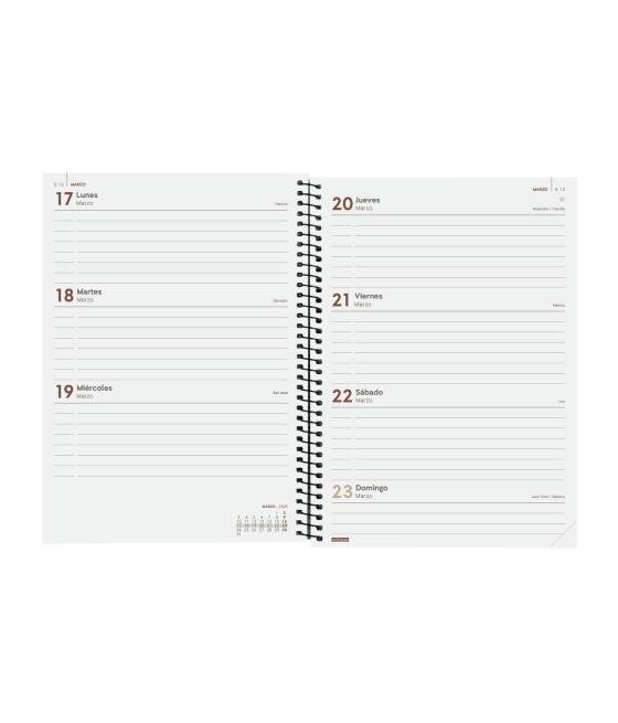 Agenda 2025 basic year e10 155x212mm semana vista horizontal negro finocam 741456025