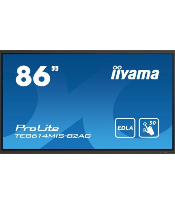 Iiyama prolite te8614mis-b2ag pantalla plana para señalización digital 2,17 m (85.6") wifi 435 cd / m² 4k ultra hd negro pantall