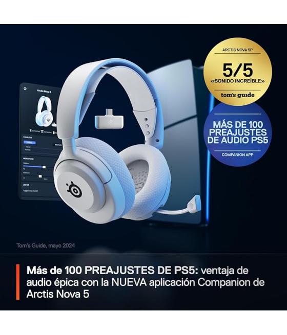 Auriculares steelseries - arctis nova 5p blanco (61674)